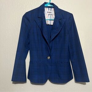 BB Dakota Navy, Blue, and Tan Plaid Jacket